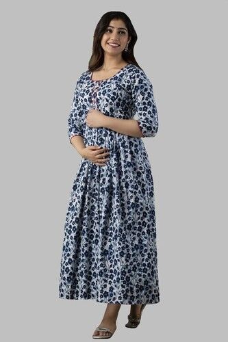 All Colors Ladies Printed 100% Cotton Maternity Dress And Feeding Kurtis