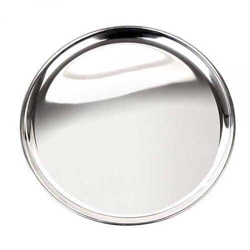 Silver Round Shape Stainless Steel Plate For Utensils