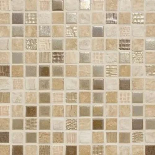 Multi Color 16Mm Thick Stain Resistant Polished Finish Ceramic Square Kitchen Wall Tiles 