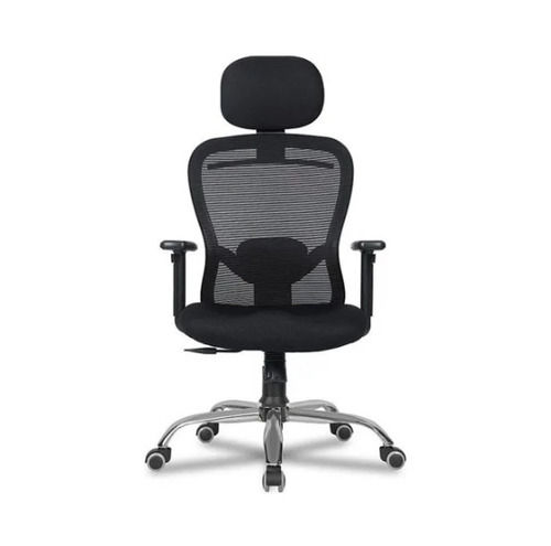 Machine Made 2.4 Feet Polyester And Stainless Steel Executive Chair For Office Use