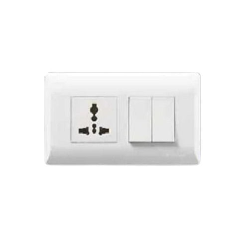 High-Tech Plastic Electrical Switch - 220V Rated, 10A Current Capacity | IP54 Protection, Ideal for Home and Office Use, White, 1 Module Design, Durable for High-Reliability Applications