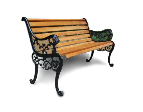 3 Seater Wooden And Durable Mild Steel Outdoor Garden Benches No Assembly Required