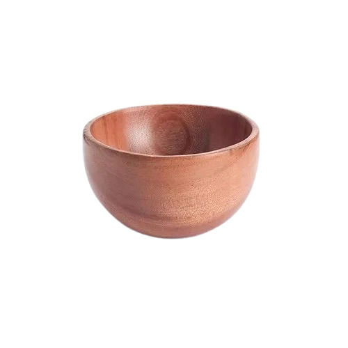 5 Inches Lightweight Round Shape Polished Finish Plain Teak Wooden Bowl