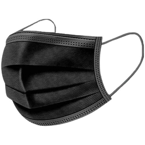 Disposable Face Mask - Non Woven Medium Size, Black Color | Single Use, Kills Germs, Eco Friendly, Suitable for All Ages