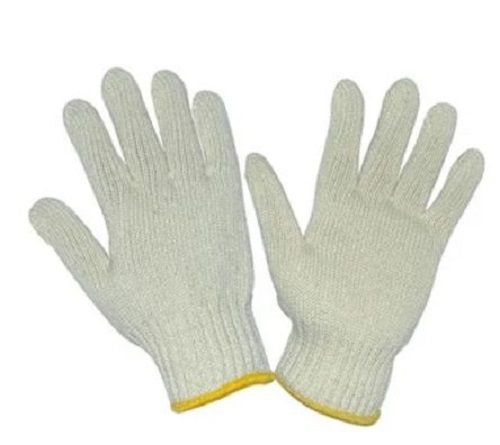 Full Finger Plain Cotton Hand Gloves For Industrial Purpose