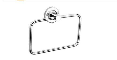 Rectangular Wall Mounted Satin And Glossy Stainless Steel Towel Ring