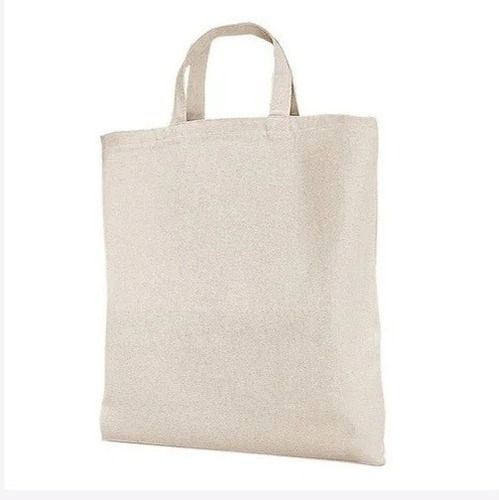 Cream 12X18 Inches 5 Kg Capacity Flexiloop Handle Plain Cotton Shopping Bag 