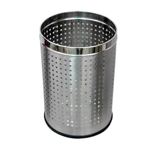 18 Inch1 Kg Rust Proof Round Stainless Steel Dustbins For Home And Hotel 
