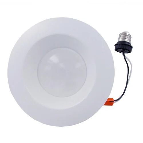 White 5 Inch Round 240 Volt Plastic And Ceramic Indoor Led Light