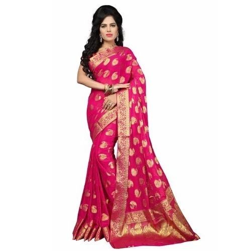 Printed Lightweight And Skin Friendly Casual Wear Nylon Saree With Blouse Piece