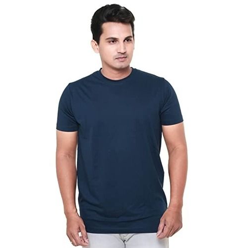 Washable Short Sleeves Plain Cotton Round Neck T Shirt For Mens Age Group: 18 Years Above