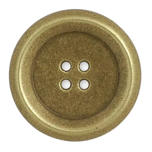 Golden 20 Mm Plain Round Four Hole Brass Button For Garments Use