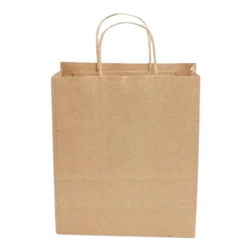 शॉपिंग के उपयोग के लिए 80 जीएसएम फ्लेक्सिलूप हैंडल प्लेन क्राफ्ट पेपर कैरी बैग 
