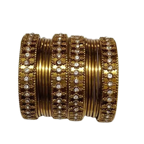 Anti Allergy Polished Brass Party Wear Fashion Bangles For Women