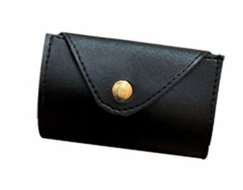 Button Closure Nylon Lining Plain Artificial Leather Wallets For Ladies