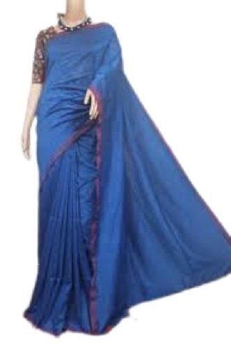 Light Weight Plain Cotton Handloom Saree For Ladies