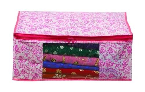 Offset Printing Single String Rectangular Printed Non Woven Saree Cover Storage Bags