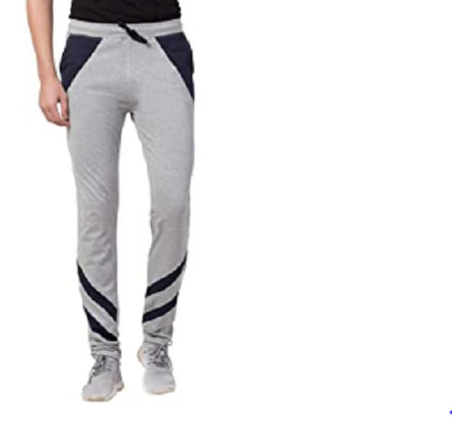 Grey And Black Sports Wear Modern Plain Cotton Lower For Men'S 