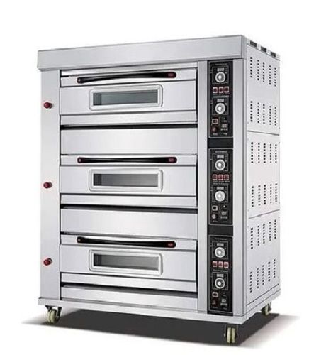 Stainless Steel 12 Tray Capacity Three Deck Electric Oven
