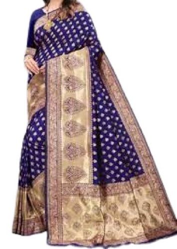 Traditional Wear Banarasi Style Printed Art Silk Saree For Ladies