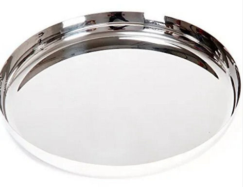 10 Inch Diameter Chrome Glossy Stainless Steel Dinner Plate For Home 