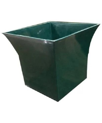 Green 12X10X15 Inch Square Premium Quality Plain Color Coated Plastic Pot