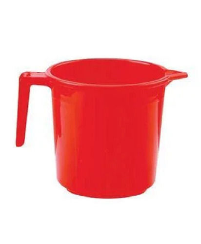 Red 400 Ml Capacity Round Plastic Bath Mug For Home Use