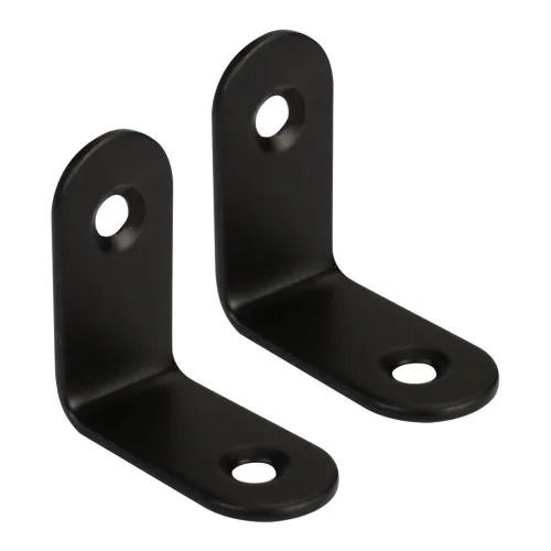 Lightweight Round Hole Matt Steel L Bracket For Heavy Duty Shelves Length: 4 Inch (In)