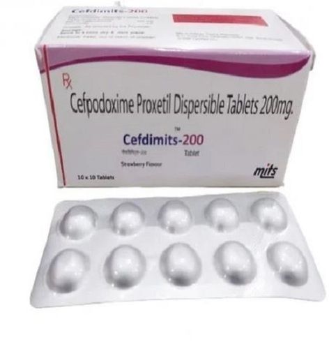 Pack Of 10x10 And 200 Mg Strips Cefpodoxime Proxetil Tablets