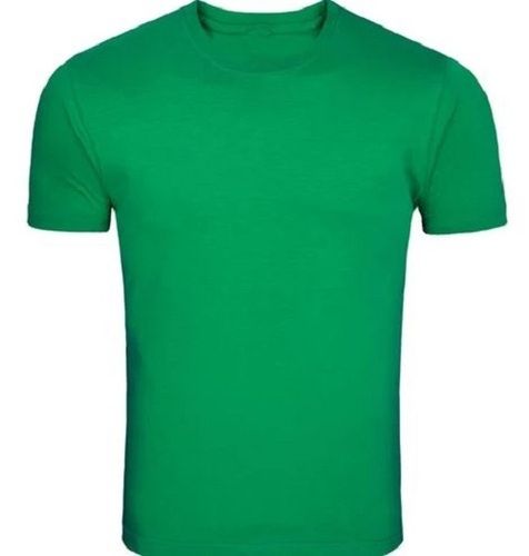 Green Short Sleeve Round Neck Cotton T Shirt For Mens