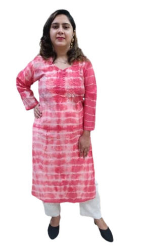 Washable And Casual Wear Full Sleeves Cotton Kurti For Ladies Bust Size: 00 Inch (In)