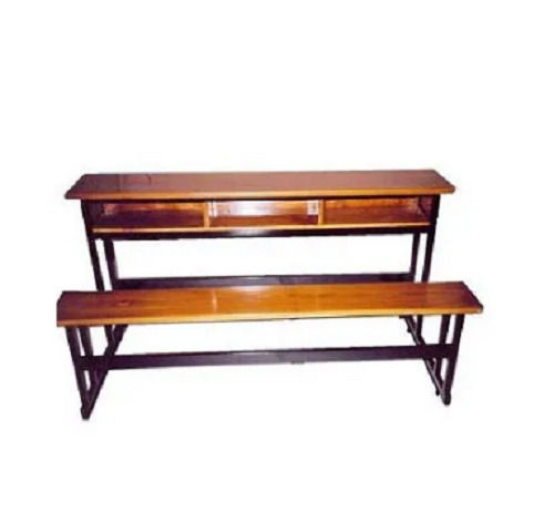 1.5 Siting Height Steel Frame Solid Wooden School Bench No Assembly Required