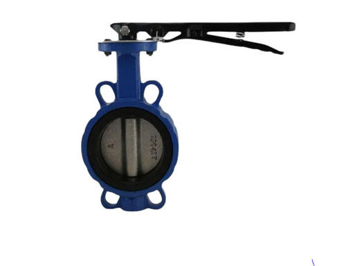 Blue 5 Inches Stainless Steel Wafer Butterfly Valve