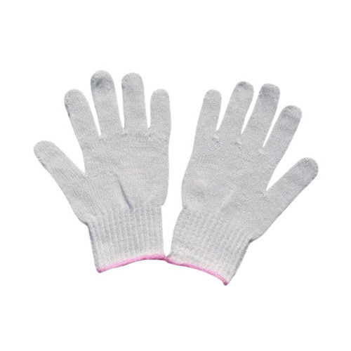 8 Inches Full Fingered Plain Cotton Knitted Hand Gloves For Unisex Use