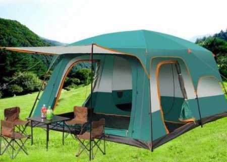 Dark Green Camping Tents Wit Steel Pole