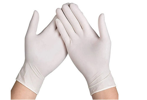 White Comfortable And Lightweight Disposable Full Finger Latex Gloves 