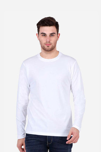 Men's Casual Wear Plain Cotton O-Neck Full Sleeves T-Shirt - Available in L, S, M, XL Sizes | Comfortable Long Sleeves, Machine Washable