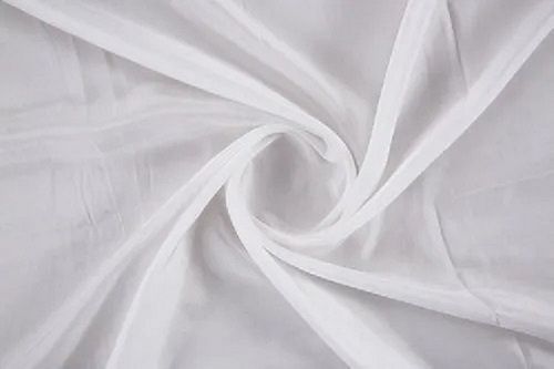 White Plain Dyed Normal Shine Woven Organza Silk Fabric For Garments