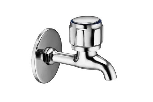 Silver Wall Mounted Corrosion Resistant Glossy Finish Stainless Steel Bathroom Tap