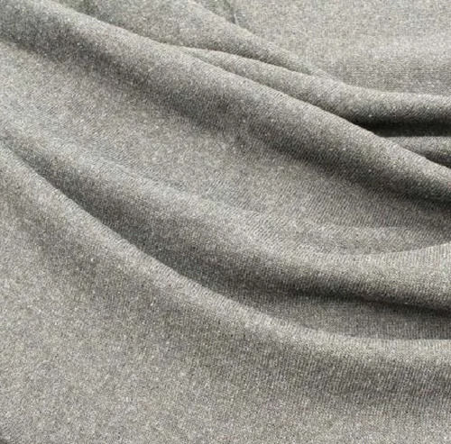 Grey 500 Meter Washable Plain Cotton Knitted Fabric 