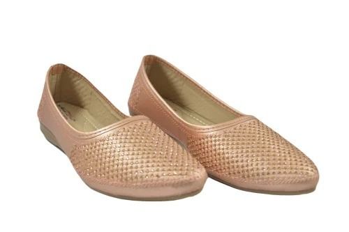 Light Pink Comfortable Casual Wear Round Toe Poly Urethane Belly Shoes