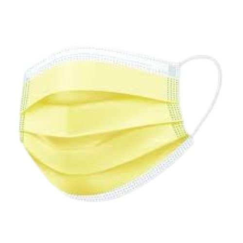 Yellow Comfortable Skin Friendly Cotton Non Woven Disposable Mask (Pack Of 100 Piece)