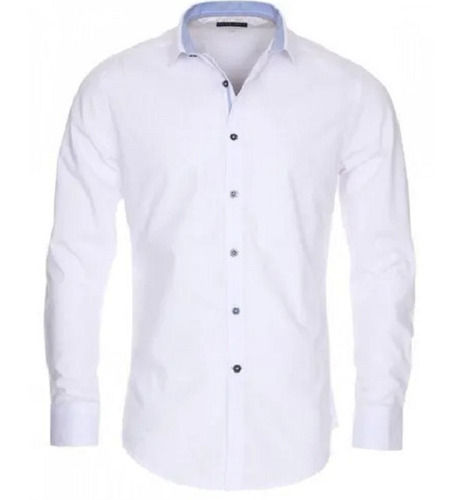 Formal Wear Button Closure Full Sleeve Plain Cotton Shirt For Mens Chest Size: 42 Inch