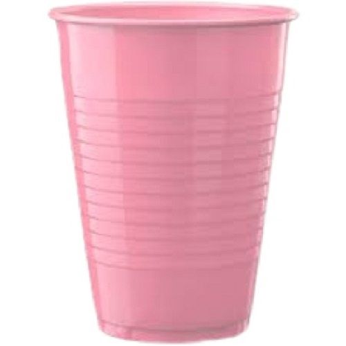 Light Weight Round Pink Plain Plastic Disposable Glass