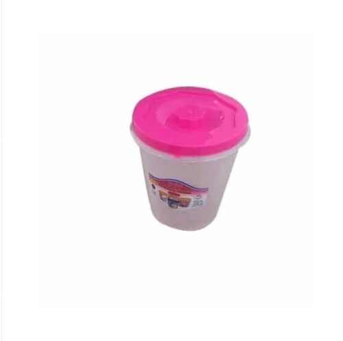 Strong High Strength Portable Light Weight Plain Round Plastic Container