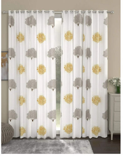 White Washable Multicolor Printed 100% Pure Cotton Curtains For Home And Hotels