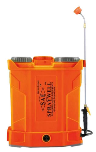 Orange 16 Liter Tank Plastic Body Battery Powered Sprayer For Agricultural Use