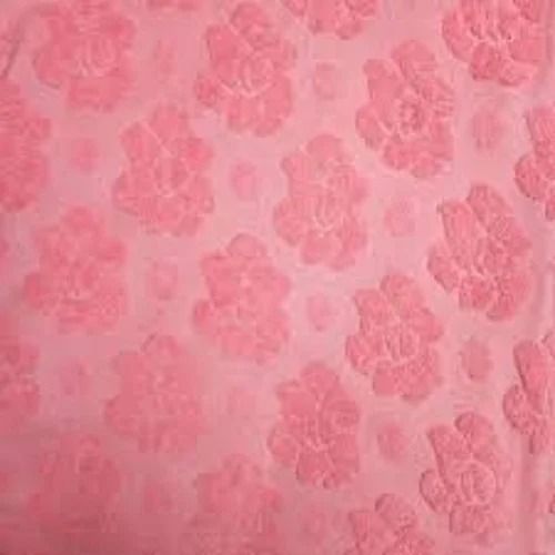 Peach 44 Inch Wide 150D Yarn Count Soft Printed Chiffon Jacquard Fabrics For Garments