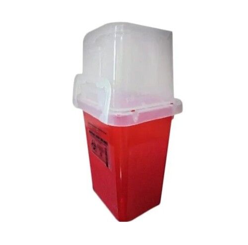 Offset Printing Square Plastic Sharps Container For Hospitals Capacity: 1-12 Liter/Day