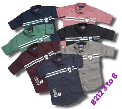 All Colurs Kids Full Sleeves Plain Cotton Shirt For Casual Wear